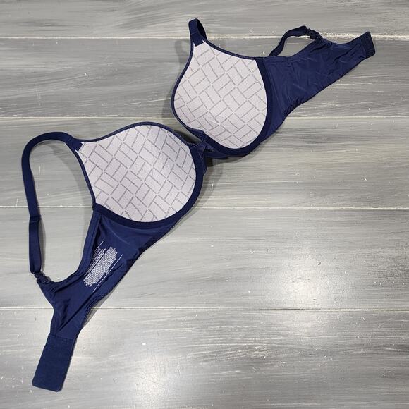 Victorias Secret Perfect Shape Bra Underwire Padded Navy Blue 36C - Picture 5 of 7